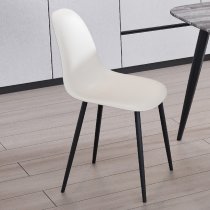 Arta Curve Calico Plastic Seat Dining Chairs In Pair