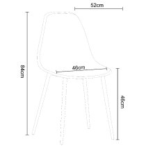 Arta Curve Calico Plastic Seat Dining Chairs In Pair