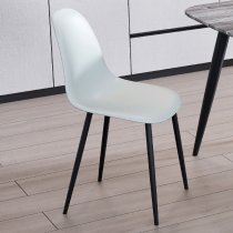 Arta Curve Light Grey Plastic Seat Dining Chairs In Pair