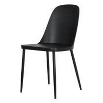 Arta Duo Black Plastic Seat Dining Chairs In Pair