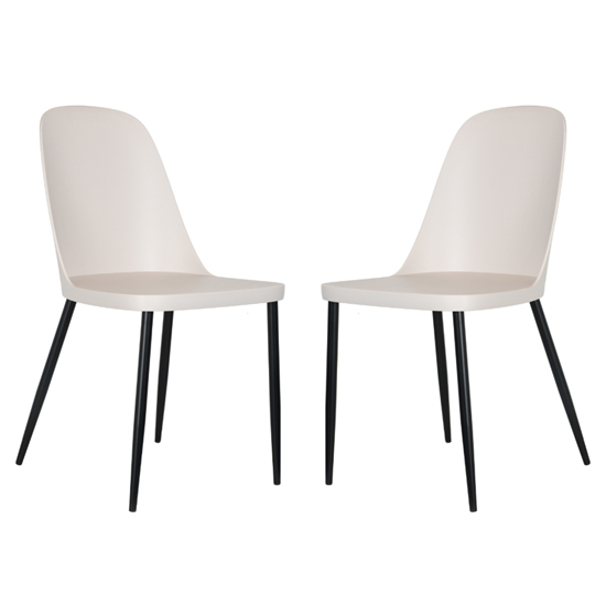 Arta Duo Calico Plastic Seat Dining Chairs In Pair