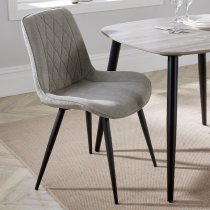 Arta Square White Wooden Dining Table 2 Light Grey Diamond Chairs