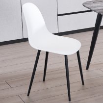 Arta Square White Wooden Dining Table 2 Duo Plastic White Chairs