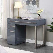 Carter High Gloss Dressing Table With Mirror In Grey