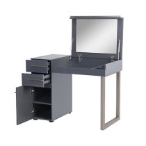 Carter High Gloss Dressing Table With Mirror In Grey