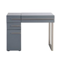 Carter High Gloss Dressing Table With Mirror In Grey