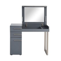 Carter High Gloss Dressing Table With Mirror In Grey