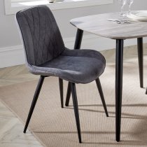 Arta Square Grey Wooden Dining Table 2 Dark Grey Diamond Chairs