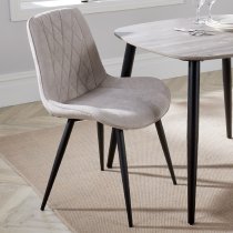 Arta Square Grey Wooden Dining Table 2 Natural Diamond Chairs