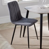 Arta Square White Wooden Dining Table 4 Dark Grey Straight Chairs