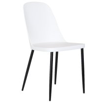 Arta Square White Wooden Dining Table 4 Curve Plastic White Chairs