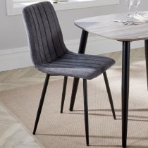 Arta White Wooden Dining Table 4 Dark Grey Straight Chairs