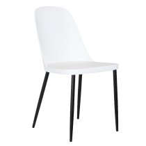 Arta White Wooden Dining Table 4 Curve Plastic White Chairs