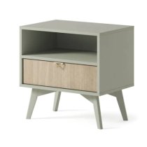 Fargo Wooden Bedside Cabinet With 1 Drawer In Green