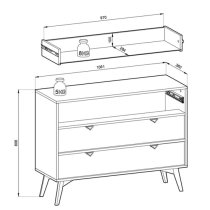 Fargo Wooden Chest Of 3 Drawers In Green