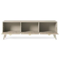 Fargo Wooden TV Stand With 3 Flap Doors In Beige