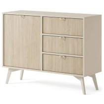 Fargo Wooden Sideboard With 1 Door 3 Drawers In Beige