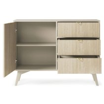 Fargo Wooden Sideboard With 1 Door 3 Drawers In Beige