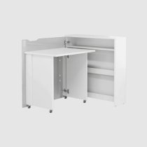 Cairo Convertible High Gloss Computer Desk Right In White