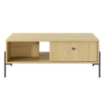 Salta Wooden Coffee Table With 2 Drawers In Salta Oak