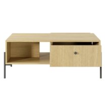 Salta Wooden Coffee Table With 2 Drawers In Salta Oak