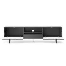 Reno Wooden TV Stand With 2 Flap Doors In Graphite