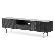 Reno Wooden TV Stand With 2 Flap Doors In Graphite