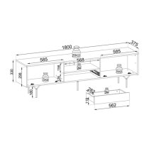 Reno Wooden TV Stand With 2 Flap Doors In Graphite