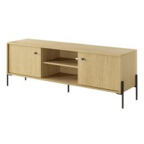 Salta Wooden TV Stand With 2 Doors In Salta Oak