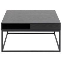 Wilf Melamine Coffee Table Square With Metal Frame In Ash Black