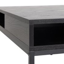 Wilf Melamine Coffee Table Square With Metal Frame In Ash Black