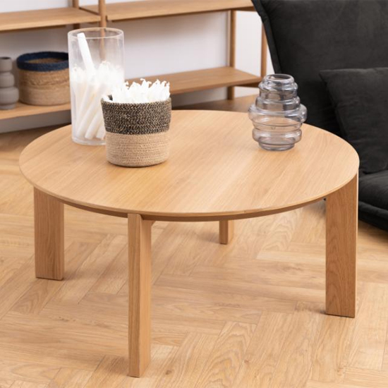 Maxims Wooden Coffee Table Round In Matt Oak