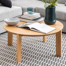 Maxims Wooden Coffee Table Round In Matt Oak