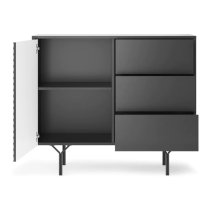 Reno Wooden Sideboard Small With 1 Door 3 Drawers In Graphite