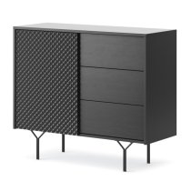 Reno Wooden Sideboard Small With 1 Door 3 Drawers In Graphite