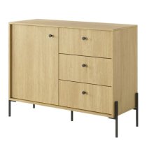 Salta Wooden Sideboard With 1 Door 3 Drawers In Scandi Oak