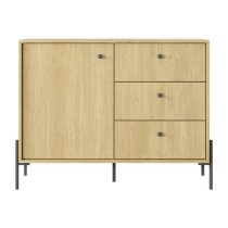 Salta Wooden Sideboard With 1 Door 3 Drawers In Scandi Oak