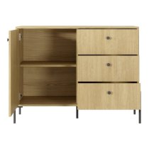 Salta Wooden Sideboard With 1 Door 3 Drawers In Scandi Oak