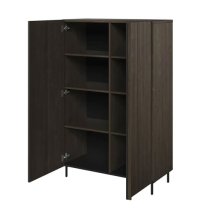 Prato Wooden Highboard With 2 Doors In Portland Ash