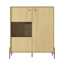 Salta Wooden Display Cabinet With 2 Doors In Salta Oak With LED