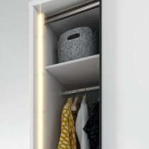 Tacoma Mirrored Wardrobe Large 2 Sliding Doors In White With LED