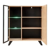 Lagos Wooden Sideboard With 2 Doors In Hickory Oak And LED