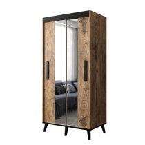 Genoa I Mirrored Wardrobe 2 Sliding Doors 100cm In Chestnut