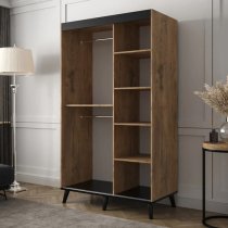 Genoa II Mirrored Wardrobe 2 Sliding Doors 120cm In Chestnut