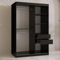 Keene Wooden Wardrobe 120cm With 2 Sliding Doors In Black