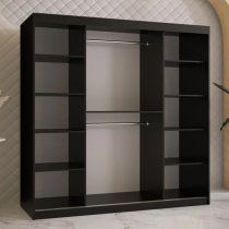 Keene Wooden Wardrobe 180cm With 2 Sliding Doors In Black