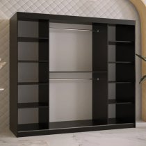 Keene I Wooden Wardrobe 200cm With 2 Sliding Doors In Black