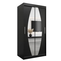 Eden Mirrored Wardrobe 2 Sliding Doors 100cm In Black