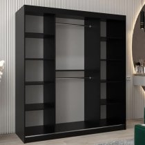 Eden Mirrored Wardrobe 2 Sliding Doors 180cm In Black