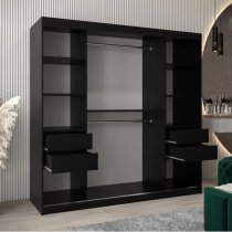 Eden Mirrored Wardrobe 2 Sliding Doors 200cm In Black